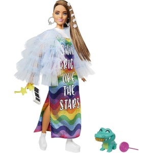 Barbie Muñeca Extra Pelo Largo Morena