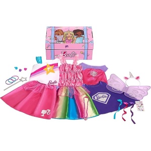 Juego de baúl de vestir de Barbie, talla 4-6x, disfraces y accesorios