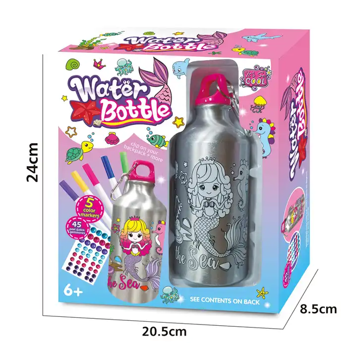 Botella de agua para decorar y colorear - Imagen 3